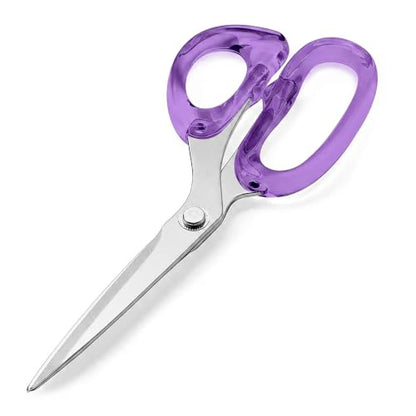 OfficeGoods 9” Stainless Steel Acrylic Scissors, Purple with Silver Metal - color: Purple With Silver Metal