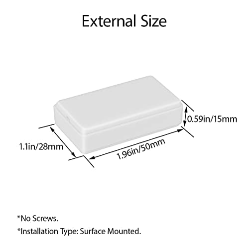 LeMotech Project Box 5 Pieces ABS Plastic Electrical Project Case Small Junction Box for Electronics White 1.97 x 1.10 x 0.59 inch (50 x 28 x 15 mm) - color: 5 pieces, size: 1.97"x 1.10"x 0.59"
