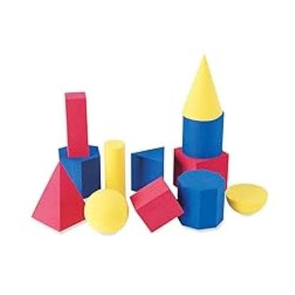 Learning Resources Hands-On Soft Geosolids, Soft Foam 3D Shapes, Set of 12, Ages 5+