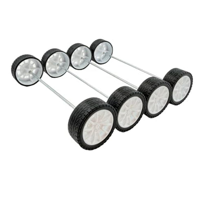 20PCS Toy Car Wheel Model Car Rubber Tire Wheel with 10PCS Round Shaft Axles for for RC Car Truck Robot Boat Helicopter DIY Model Toy Part (White) - color: White