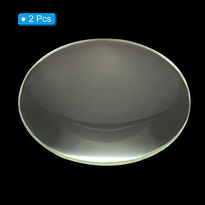 PATIKIL Focal Length Double Convex Lens, 2 Pack 40mm Diameter 6mm Height Glass Optically Polished Round Edges Lens for Physics Experiment, Clear