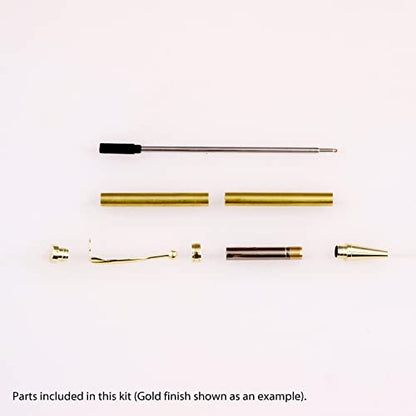 Legacy Woodturning, Fancy Pen Kit - Variety, 10 Pack, Includes 2 Gold, 2 Gun Metal, 1 each of Satin Gold, Satin Silver, Silver, Black Chrome, Chrome, Copper, Woodworking Project Kit