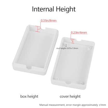 LeMotech Project Box 10 Pieces ABS Plastic Electrical Project Case Small Junction Box for Electronics White 2.36 x 1.42 x 0.67 inch (60 x 36 x 17 mm) - color: 10 pieces, size: 2.36"x 1.42"x 0.67"