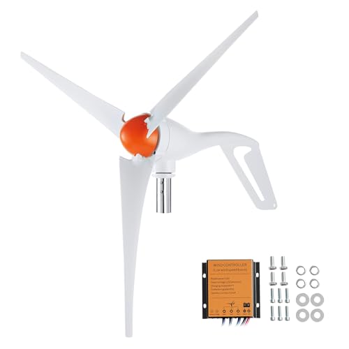VEVOR 500W Wind Turbine Generator, 12V Wind Turbine Kit with MPPT Controller, 3-Blade Wind Power Generator with Adjustable Windward Direction, 2.5m/s Start Wind Speed for RVs, Boats, Home, Farm - style: 12V 500W 3-Blade