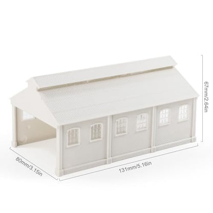 N Scale Not-Built Loco Maintenance Building Unpainted Service Shop for Model Railroad JZN5531JJ (White)