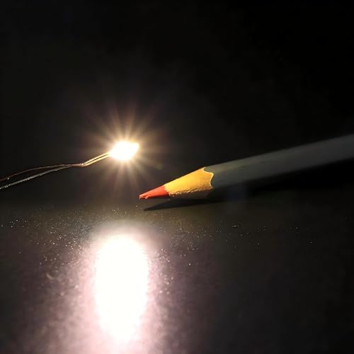 20 Pcs Micro LED, Tiny Led Lights for Crafts, Warm White Mini LED, SMD led 0603, Soldered Micro Litz Wired Leads, Multi-Resistor, Suitable Used in Any Small Model, Cosplay,Tight Space Lighting - color: Warm White
