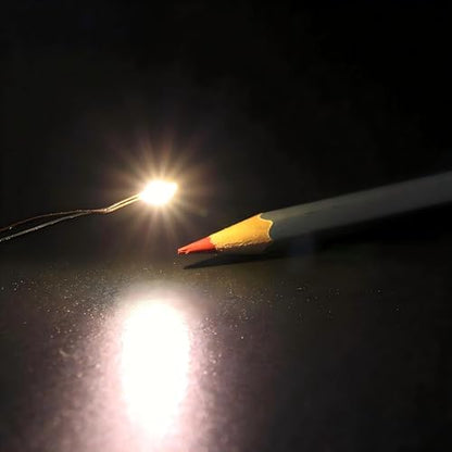 20 Pcs Micro LED, Tiny Led Lights for Crafts, Warm White Mini LED, SMD led 0603, Soldered Micro Litz Wired Leads, Multi-Resistor, Suitable Used in Any Small Model, Cosplay,Tight Space Lighting - color: Warm White