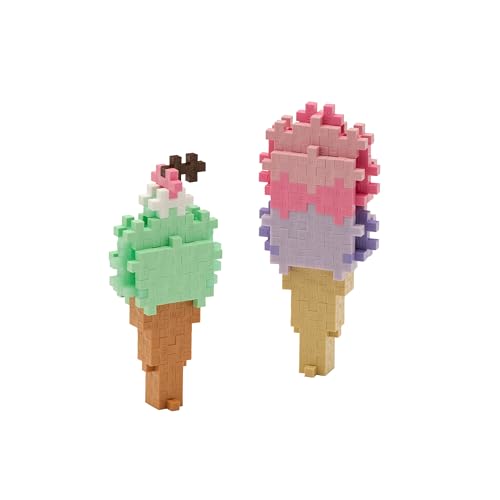 PLUS PLUS Puzzle By Number, Ice Cream Cones - 250 Piece Mini Waffle Blocks - style: Ice Cream Cones