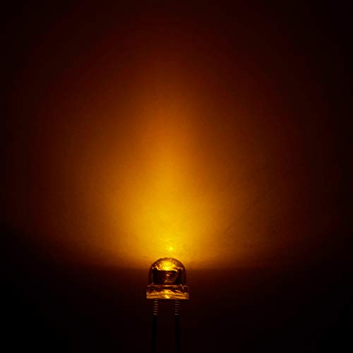 CHANZON 100 pcs 5mm Yellow Straw Hat LED Diode Lights (DC 2V 20mA) - color: E) Yellow (100pcs)