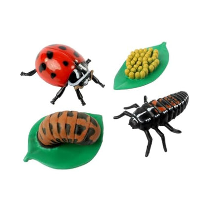 Insect Lore Bug Camp Bundle - Butterfly Kit with 5 Live Caterpillars, Ladybug Land with 1 Tube Live Larvae, Ant Mountain with 1 Tube Live Western Harvester Ants - Bonus Life Cycle Figurines & More