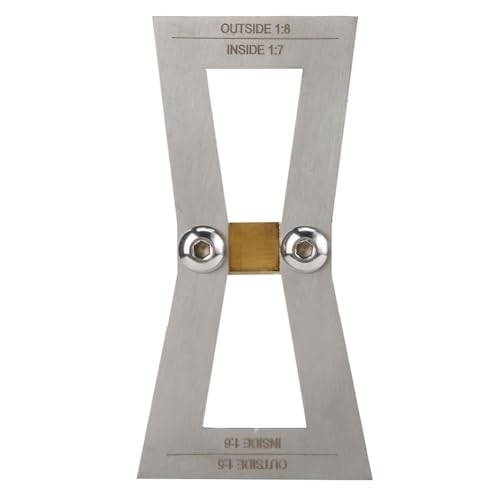 with 1:5/1:6/1:7/1:8 Slopes - Brass and Stainless Steel Scribing Gauge for Woodworking Board Splicing and Right Angle Connections(Without Scale) - size: Without Scale