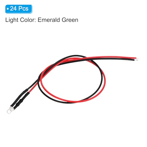 PATIKIL Tiny LED Diode Light 3mm 3-6V DC Emerald Green Lights 3-6V DC - color: Emerald Green, size: 3mm