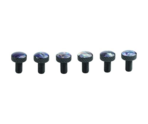Guyker Guitar Bridge Saddle Fine Tuning Screws Set with Galaxy Top for Tremolo Bridge System Replacement Part Black (FR-002, 6PCS) - color: FR002-BK-6pcs