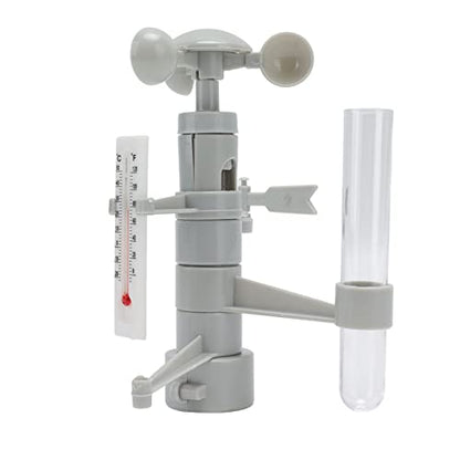 Fafeicy DIY Weather Station Toy Plastic Multifunction Weather Station Kit with Wind Vane Anemometer Thermometer and Rain Gauge for Children 7 to 14 Science Learning