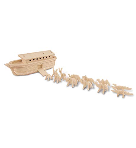 Puzzled 3D Wooden Noah's Ark Toy Puzzle Model Kit - DIY Activity Puzzle for Kids and Adults, Buildable Wooden Noah's Ark Model Toy, Educational Puzzles for Children