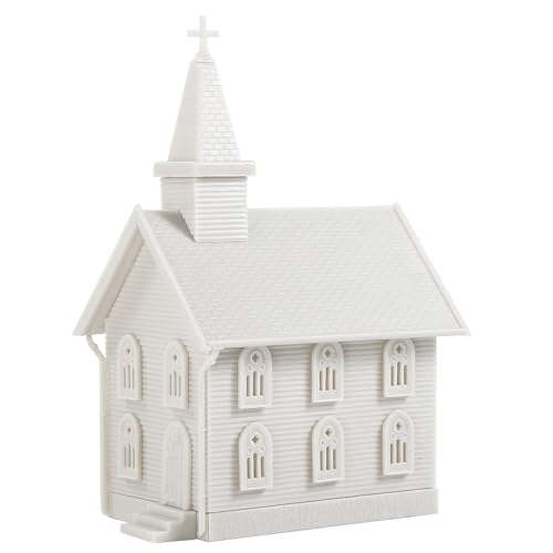 N Scale Model Blank Church Kit Unassembled House for Model Train Layout Diorama JZN5875JJ (Church-1PC) - style: Church-1PC