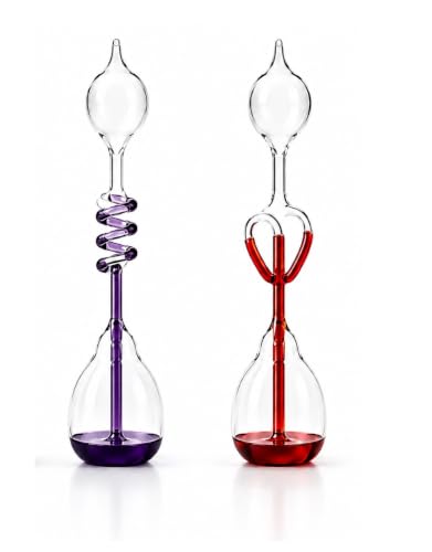 Colorful Office Thinking Hand Boiler, Glass Science Energy Transfer, Children Science Experiment, Love Birds Color Meter Hand Boiler, 2 Pcs (Purple&Red) by C&H Solutions®