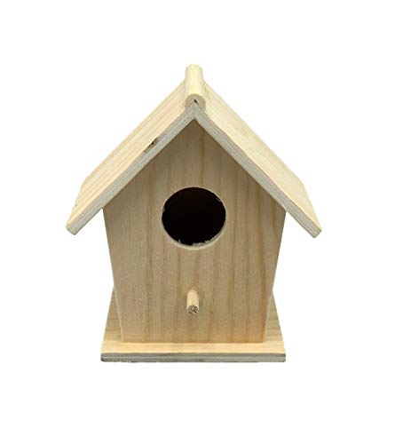 Creative Hobbies® Mini 4 Inch Tall Birdhouse - Set of 4 Styles, Small Unfinished Wood Ready to Paint or Decorate - size: 4 Inch Tall
