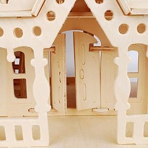 3D Puzzle House, Pre-Cut Dream Villa Model Kit DIY Miniature Dolls House
