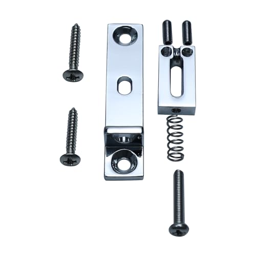 Pack of 6 10.5mm Single String Guitar Bridge Zinc Alloy Individual Fixed Hardtail Bridge for 6 String Electric Guitar Replacement Parts Chrome - color: Chrome