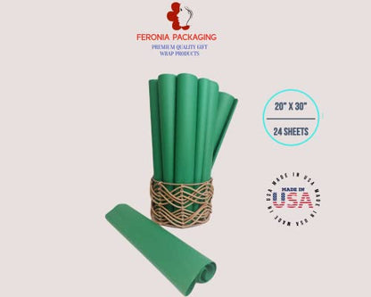 Festive Green Tissue Paper Squares, Bulk 24 Sheets, Premium Gift Wrap and Art Supplies for Birthdays, Holidays, or Presents by Feronia packaging, Large 20 Inch x 30 Inch - color: FestiveGreen