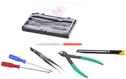 TAMIYA 74016 Basic Tool Set, Model Making Accessories, Craft Tool, Tweezers, Model Building Accessories, 300174016, S