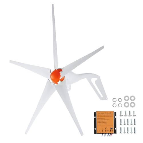 VEVOR 500W Wind Turbine Generator, 12V Wind Turbine Kit, 5-Blade Wind Power Generator with MPPT Controller, Adjustable Windward Direction & 2.5m/s Start Wind Speed, Suitable for Home, Farm, RVs, Boats - style: 12V 500W 5-Blade