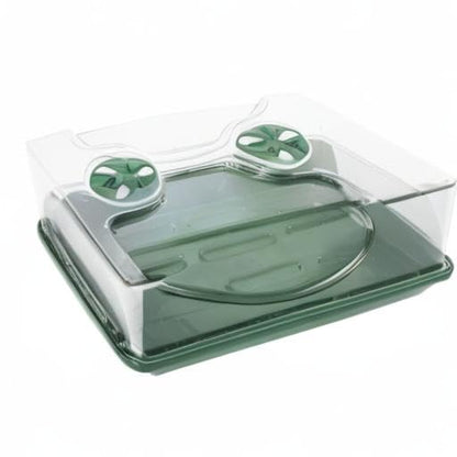 EarlyGrow 70738 Medium Domed Propagator, 15" x 9" x 7", Black/Dark Green - size: Medium without Extenders