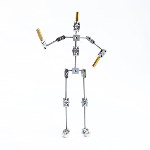 Studio Stop Motion Armature Kit - Feet Tie Down DIY Metal Puppet Figure Skeletons Easy Assembly for Animation Character Design & Creative Fun, Perfect for Stop Motion Animation (Silver, 7.4in) - size: 7.4in