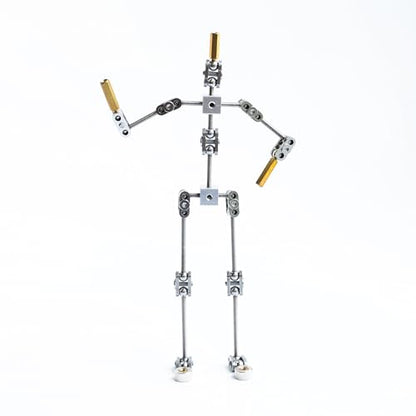 Studio Stop Motion Armature Kit - Feet Tie Down DIY Metal Puppet Figure Skeletons Easy Assembly for Animation Character Design & Creative Fun, Perfect for Stop Motion Animation (Silver, 7.4in) - size: 7.4in