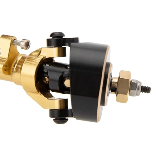 MEUS Racing Isokinetic 3-Section CVD Front and Rear Axles Maximum Steering Angle 52° Wider +5MM for Axial SCX24 Deadbolt C10 JLU Gladiator Bronco 1/24 RC Crawler Upgrade Parts (Anodized Gold) - color: Gold
