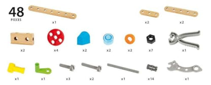 BRIO Builder Starter Set 34586 - Comprehensive 49 Piece STEM Building Set - Enhanced with Wood and Plastic Pieces - Ideal Learning Toy for Kids Aged 3 and Up - MESH Accredited - style: Starter Set