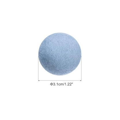 PATIKIL Wool Felt Balls Beads Wool Felting Pom 3.1cm 31mm Heavy Blue for Home Crafts Handcrafts Project DIY Pack of 10 - color: Heavy Blue