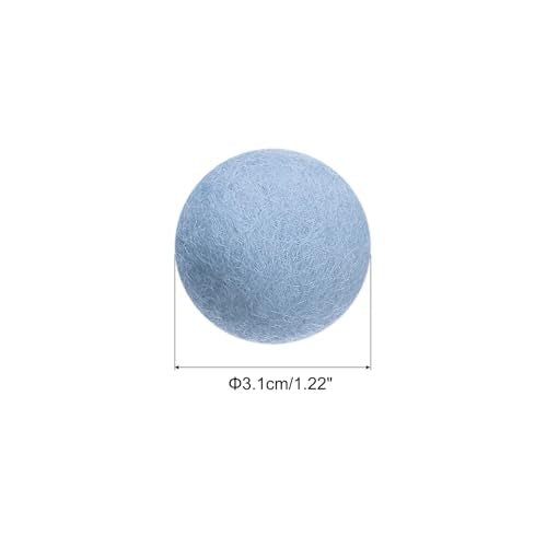 PATIKIL Wool Felt Balls Beads Wool Felting Pom 3.1cm 31mm Heavy Blue for Home Crafts Handcrafts Project DIY Pack of 10 - color: Heavy Blue