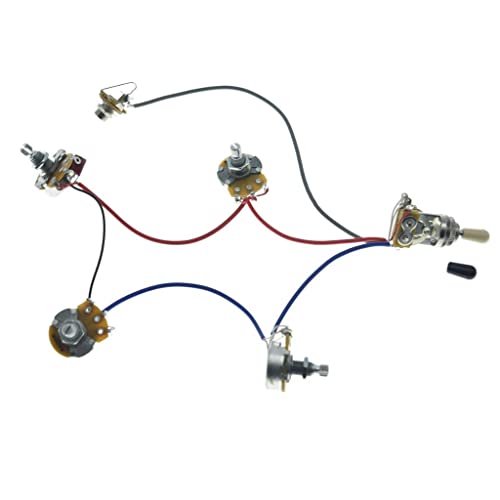 Guitar Prewired Wiring Harness Humbucker Solderless Wiring Harness 2V2T with 500K Pots and 3 Way Toggle Switch For SG G-400 Series - size: For SG G-400 Series