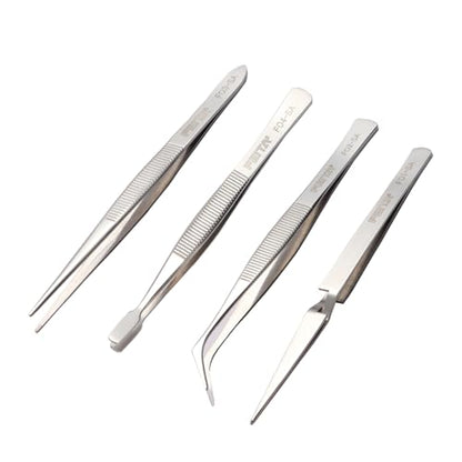 FEITA Precision Craft Tweezers Stainless Steel Tweezer Set for Jewelry, Crafting, Bead & Nail Art Tools – 4 Piece Twizzers - style: Precision