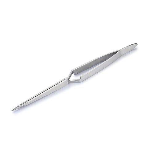 Huron Tweezers, Cross-Lock Straight Fine Point 6.5" (1/3/10 pc) (1 pc) - style: Cross-Lock Straight Fine Point 6.5"