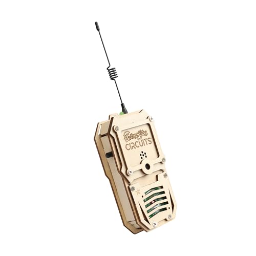 MindWare Gearjits Circuits Walkie Talkies – Build-Your-Own Wooden Walkie Talkie Kit – STEM Building Kit for Kids Ages 8+ – Works Up to 1,600 Feet – 2‑Player Set