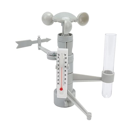 Fafeicy DIY Weather Station Toy Plastic Multifunction Weather Station Kit with Wind Vane Anemometer Thermometer and Rain Gauge for Children 7 to 14 Science Learning