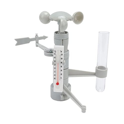 Fafeicy DIY Weather Station Toy Plastic Multifunction Weather Station Kit with Wind Vane Anemometer Thermometer and Rain Gauge for Children 7 to 14 Science Learning