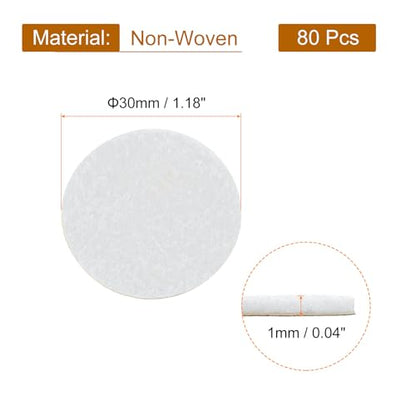 uxcell 80Pcs Round Felt Circles, 30mm (1-1/8") White Non-Woven Felt Fabric Sticker Self-Adhesive Felt Pads Pre Cut Felt Pads for Sewing Costume Handcraft Cut Crafts DIY Projects - color: White, size: 30mm