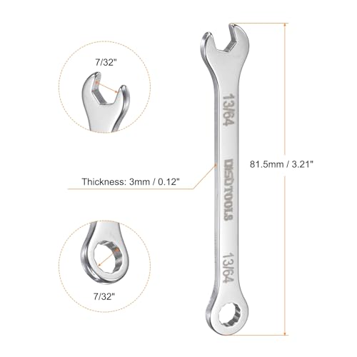 HARFINGTON 13/64" Thin Combination Wrench Stainless Steel Spanner - size: 13/64"
