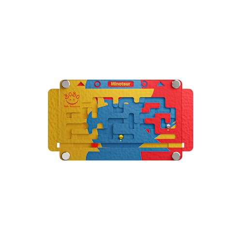 Wooden Double-Sided Maze Board Game – 2-in-1 Labyrinth Game with Marbles | Brain Teaser for Adults - color: Navy Blue