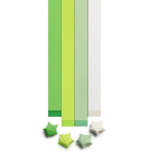 FoDau770 Solid Color Star Paper Strips - 1080 Sheet, Green Series - color: Solid Green Series