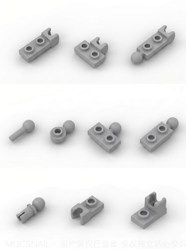 88 PCS Small Ball and Socket Joints Pieces Compatible with Lego Pieces, Light Gray 10 Sizes Ball Joint Socket Connectors, Figure Limb Building Blocks Bulk, Universal Joint Axle MOC Parts - color: Lightgray