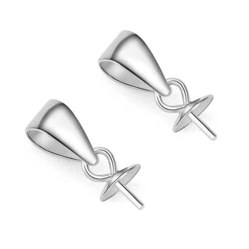 10pcs Adabele Real Sterling Silver Pendant Clasp Peg Bail 4mm/0.16 Inch Cap - color: Sterling silver, size: 4mm (0.16") Cap - 10pcs