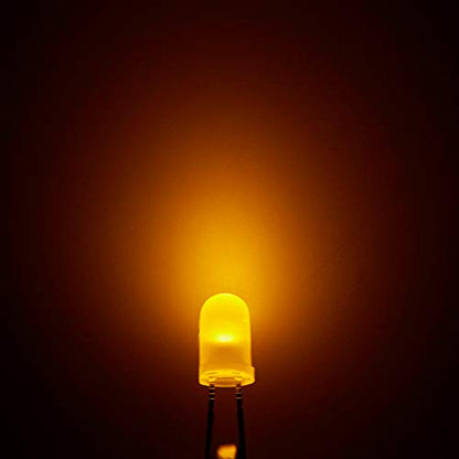 CHANZON 100 pcs 5mm Yellow Diffused LED Diode Lights(DC 2V 20mA) - color: F) White-yellow (100pcs)