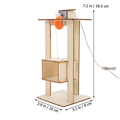 Toyvian Motorized Wooden Elevator STEM Projects for Kids Ages 8-12, DIY Working Lift Model with Controller, Physics Engineering Science Experiment Kit, 3D Wooden Puzzle Building Toy