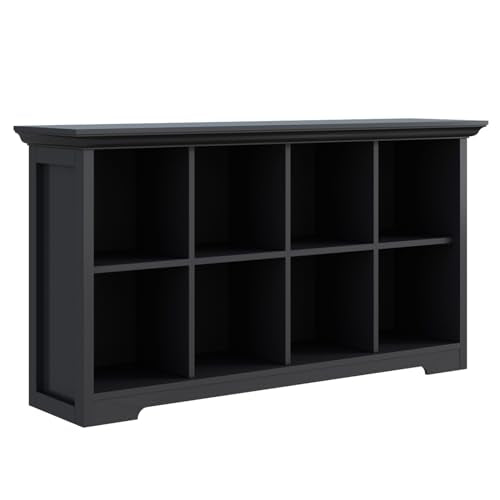OSCHF 8-Cube Open Bookcase with Base, 2-Tier Low Cabinet, Black - color: Black, size: 8-Cube