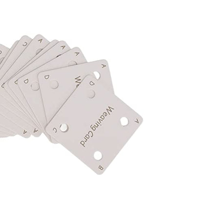 Weaving Cards, 30 Pieces Tablet Weaving Card Sturdy Flexible Paper Cards with 2 X Shuttles Replacement for Inkle Weaving Supplies, Weaving